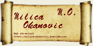 Milica Okanović vizit kartica